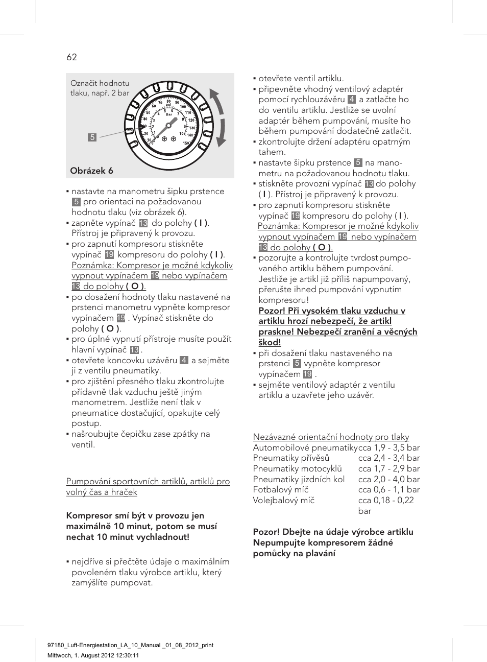 AEG AIR AND POWER STATION LA 10 User Manual | Page 62 / 80