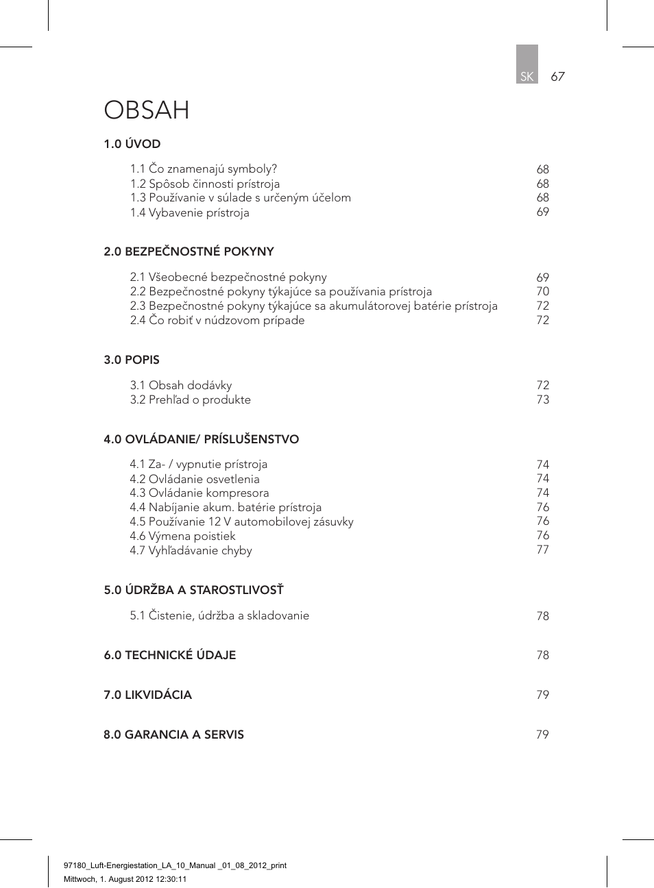 AEG AIR AND POWER STATION LA 10 User Manual | Page 67 / 80