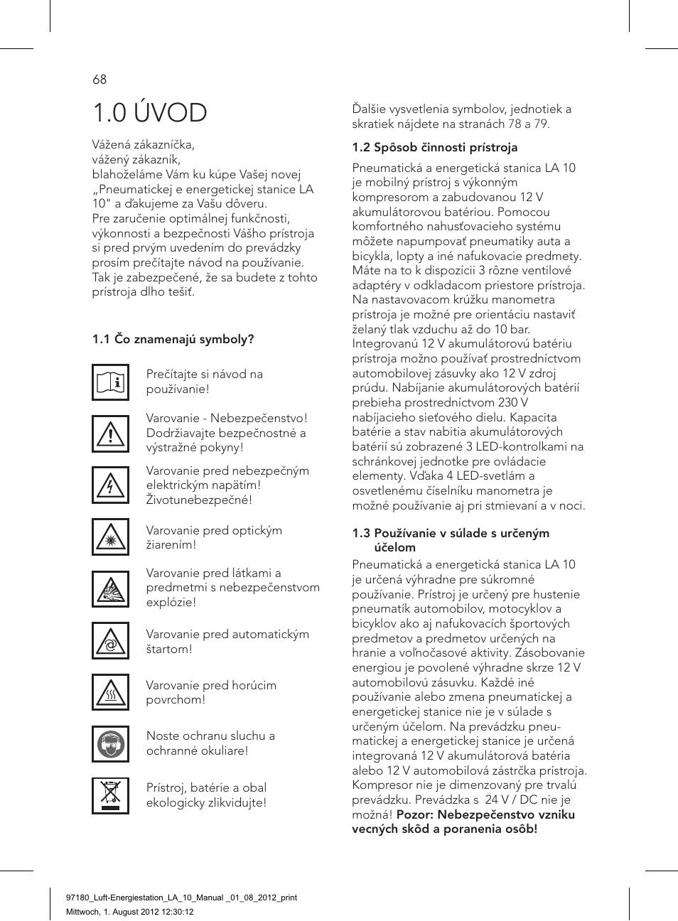 0 úvod | AEG AIR AND POWER STATION LA 10 User Manual | Page 68 / 80