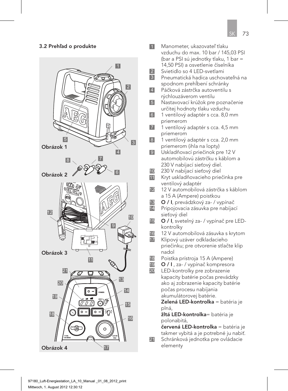 73 sk | AEG AIR AND POWER STATION LA 10 User Manual | Page 73 / 80