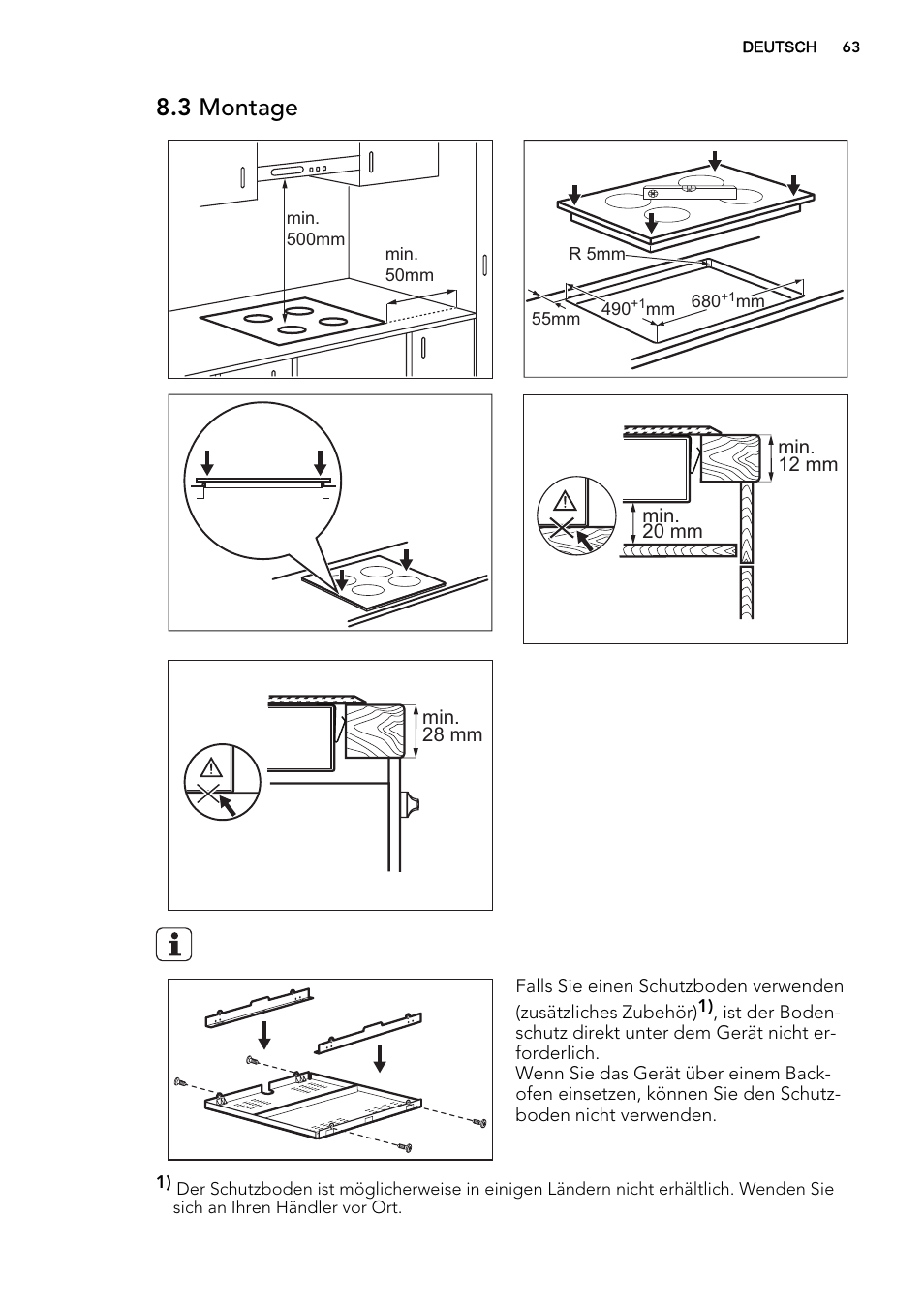 3 montage | AEG HK614010BB User Manual | Page 63 / 68