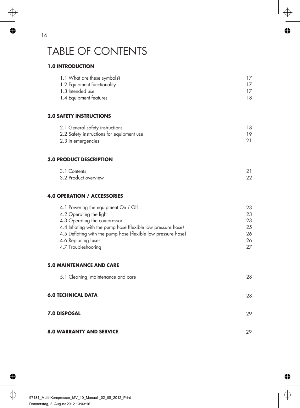 AEG MULTI-COMPRESSOR MV 10 User Manual | Page 16 / 86
