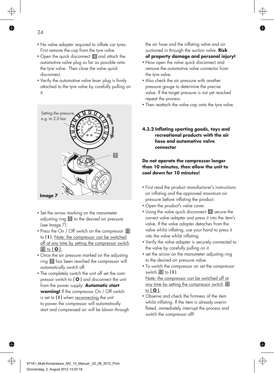 AEG MULTI-COMPRESSOR MV 10 User Manual | Page 24 / 86