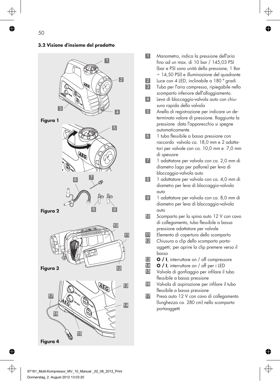 AEG MULTI-COMPRESSOR MV 10 User Manual | Page 50 / 86