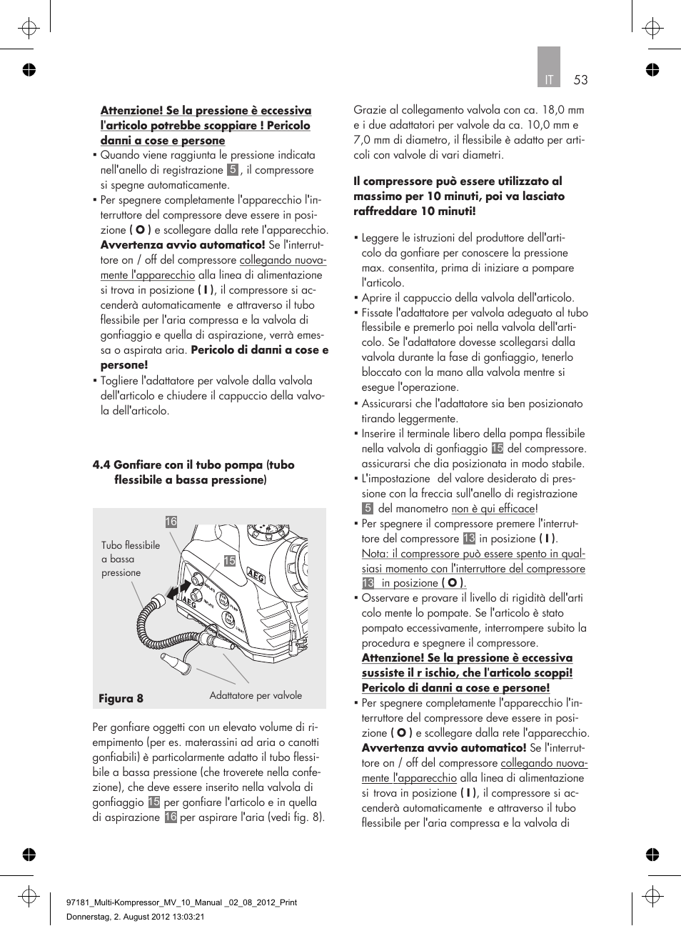 AEG MULTI-COMPRESSOR MV 10 User Manual | Page 53 / 86