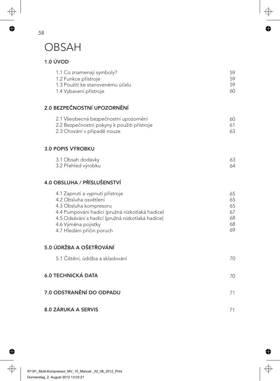 AEG MULTI-COMPRESSOR MV 10 User Manual | Page 58 / 86