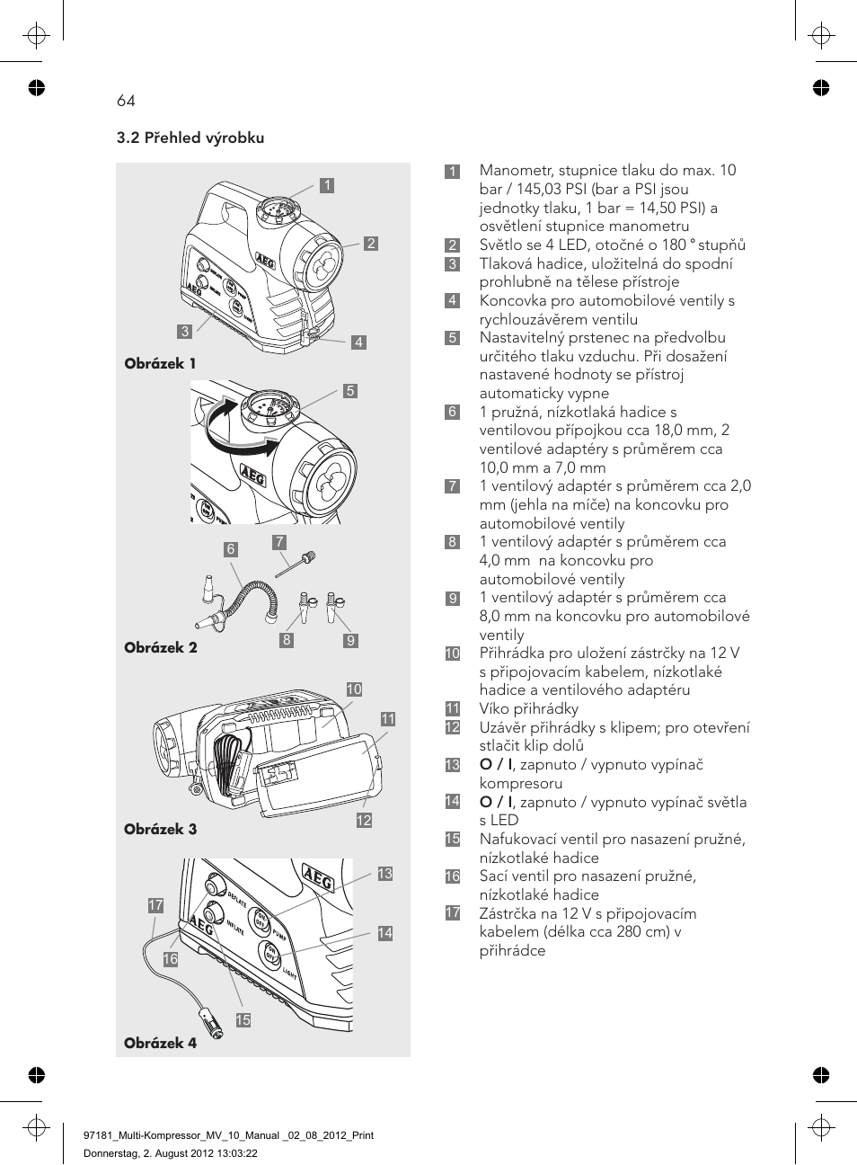 AEG MULTI-COMPRESSOR MV 10 User Manual | Page 64 / 86