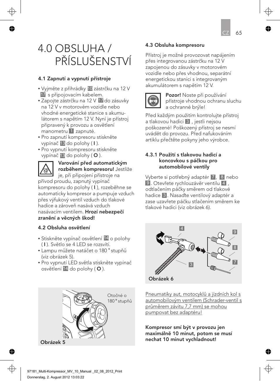 0 obsluha / příslušenství | AEG MULTI-COMPRESSOR MV 10 User Manual | Page 65 / 86