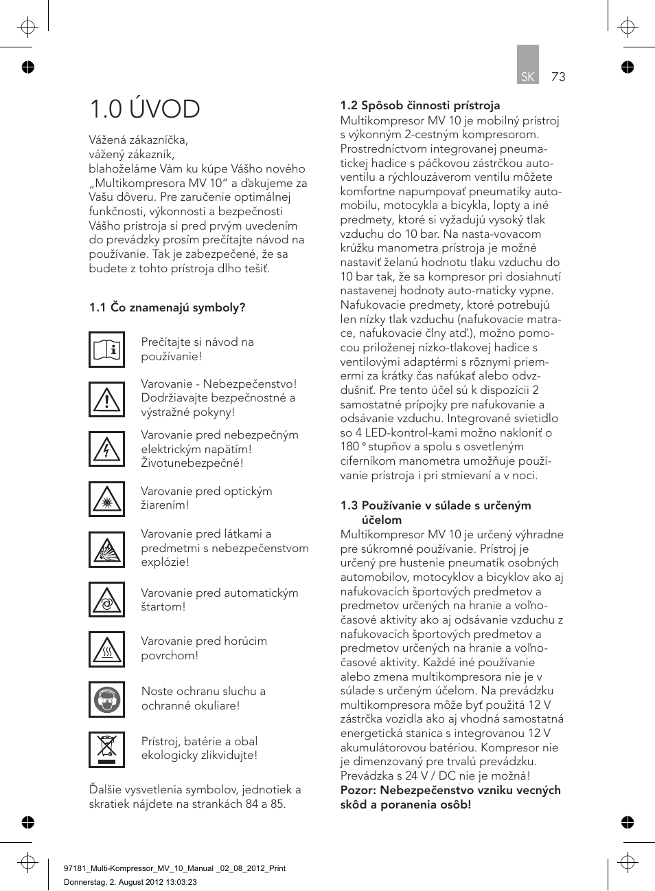 0 úvod | AEG MULTI-COMPRESSOR MV 10 User Manual | Page 73 / 86