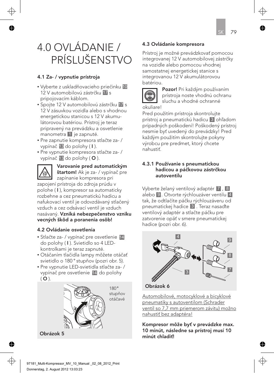 0 ovládanie / príslušenstvo | AEG MULTI-COMPRESSOR MV 10 User Manual | Page 79 / 86