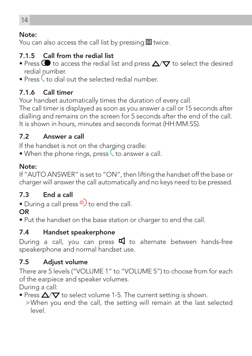 AEG Voxtel D235 User Manual | Page 14 / 42
