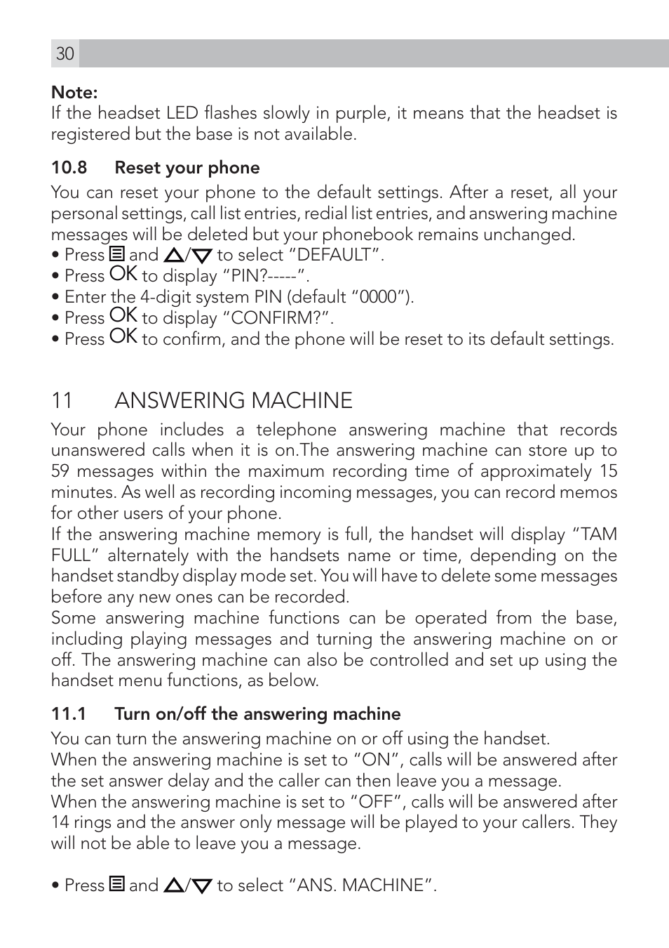 11 answering machine | AEG Voxtel D235 User Manual | Page 30 / 42
