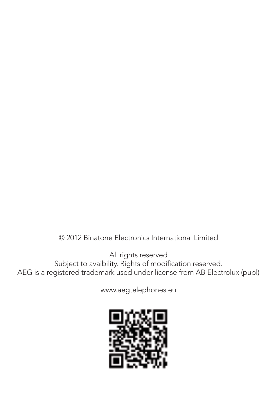 AEG Voxtel D235 User Manual | Page 42 / 42