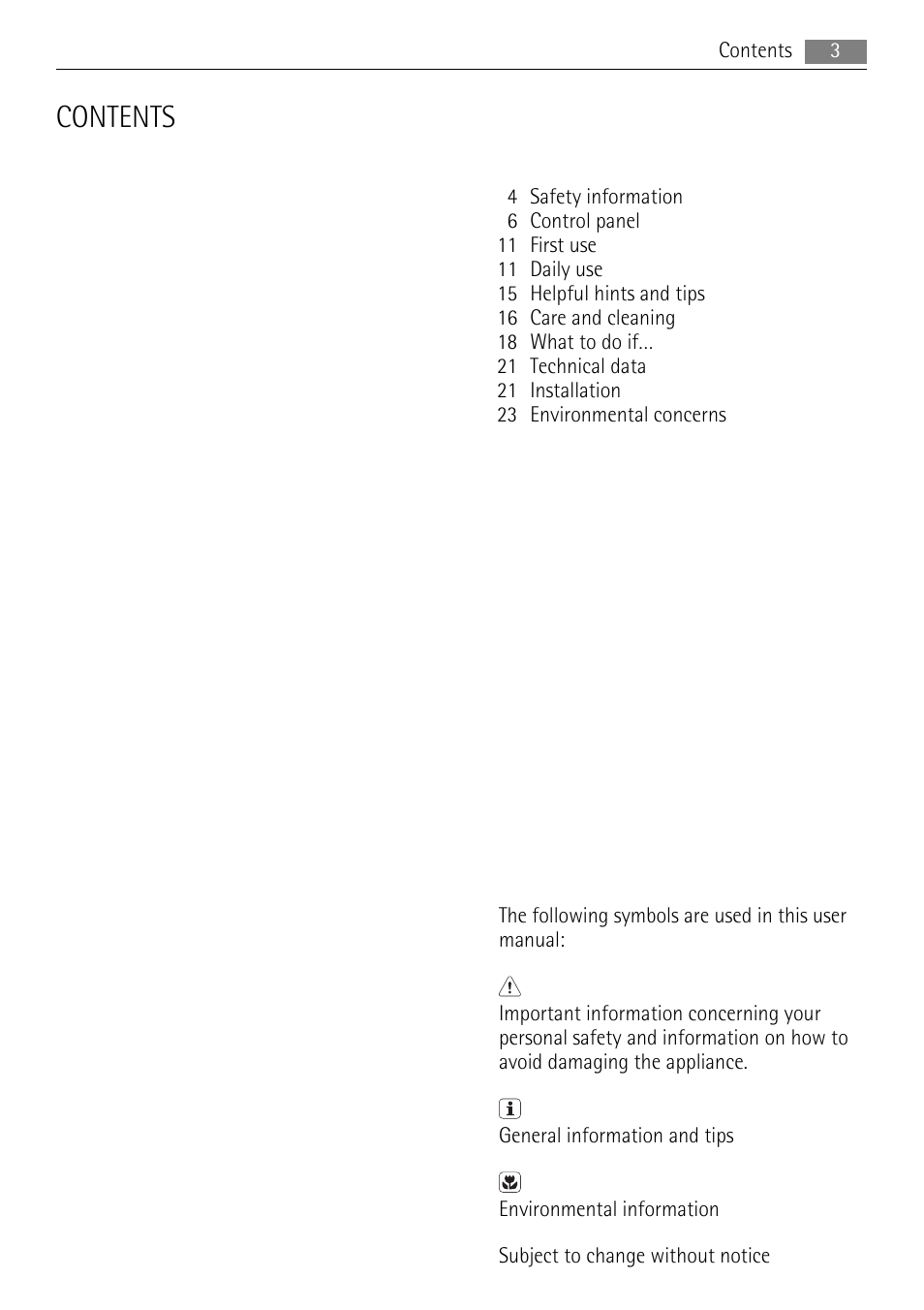 AEG S53600CSW0 User Manual | Page 3 / 24