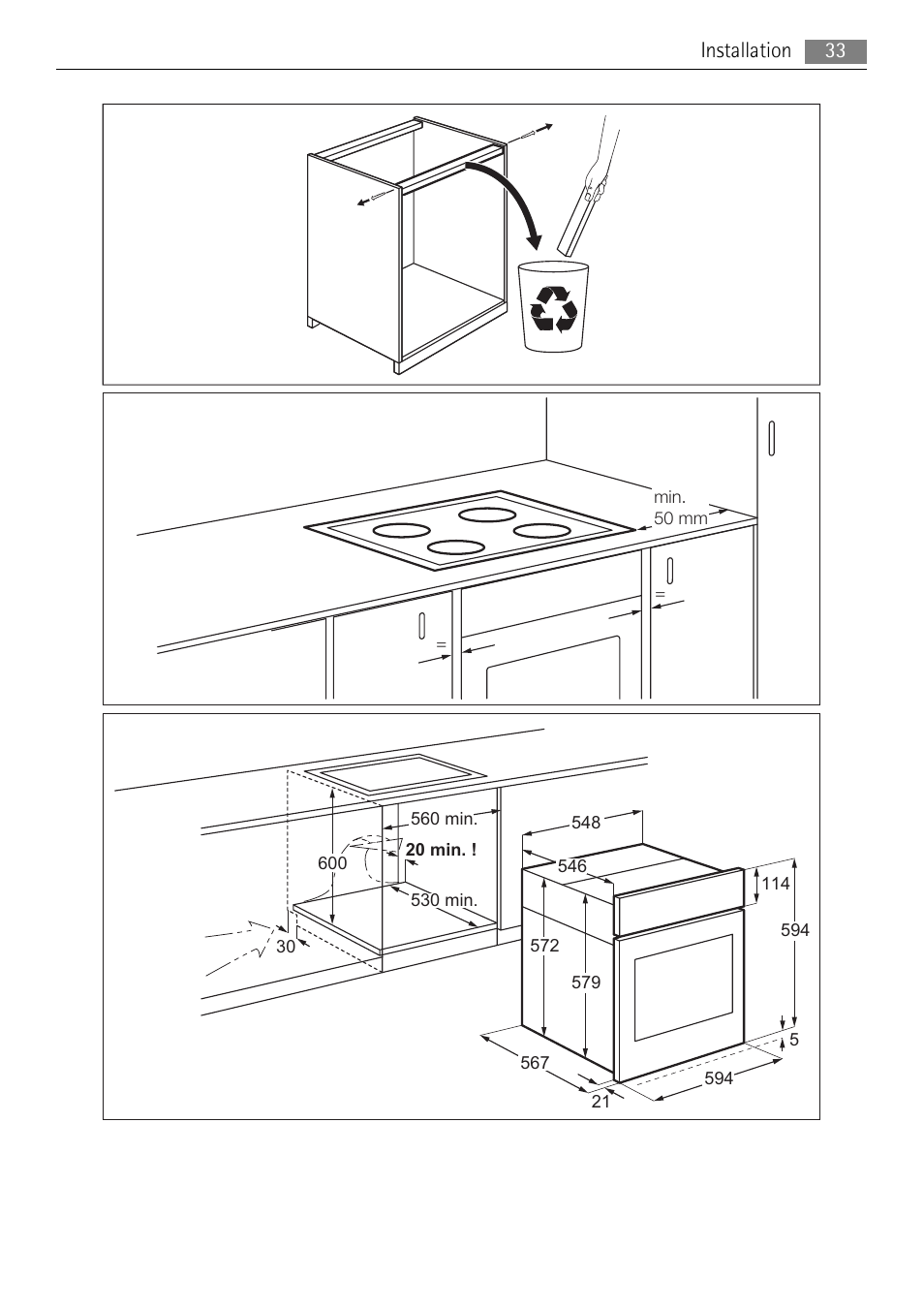 Installation 33 | AEG BS9314001M User Manual | Page 33 / 40