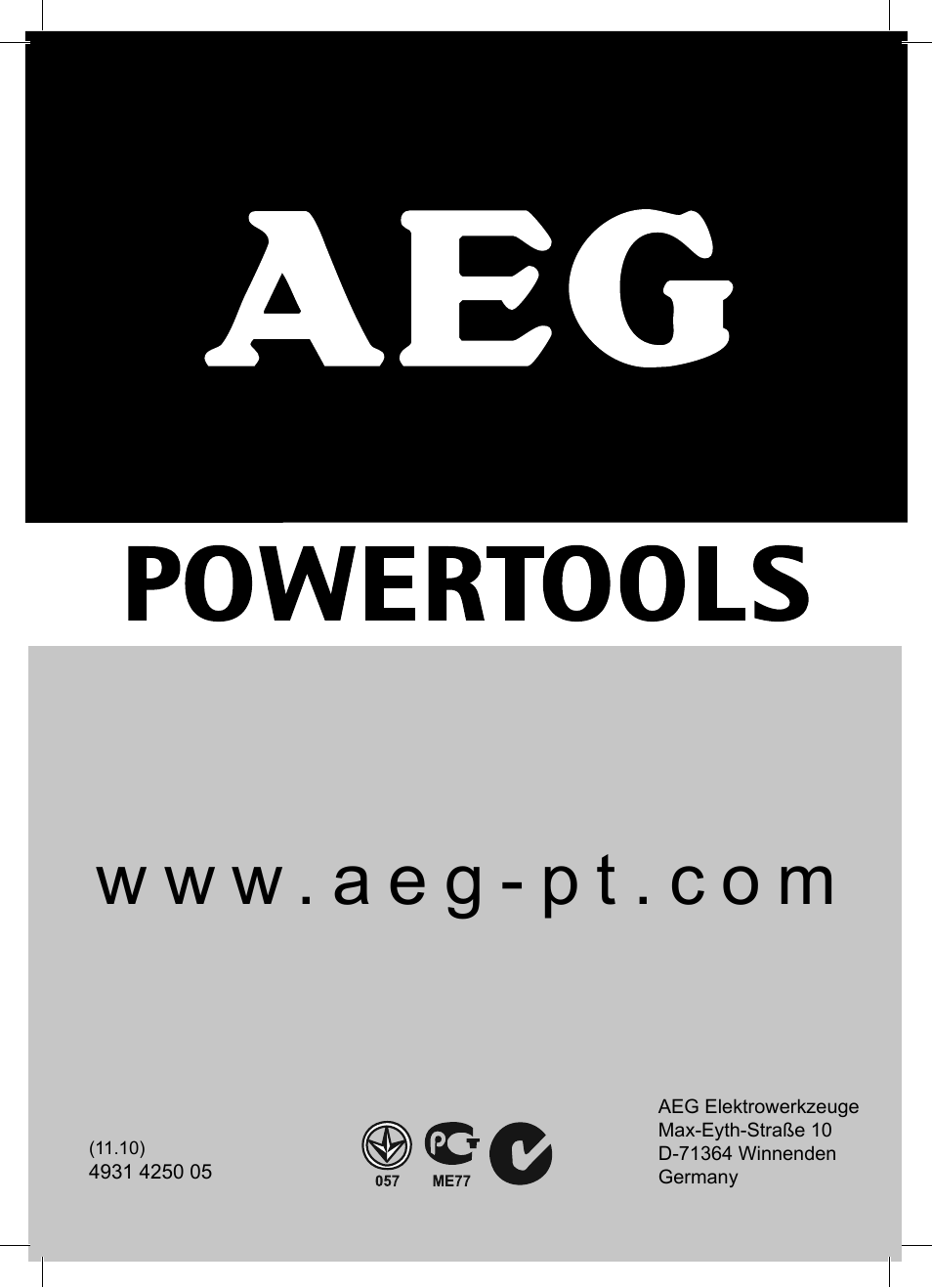 W w w . a e g - p t . c o m | AEG WS 9-125 User Manual | Page 119 / 119