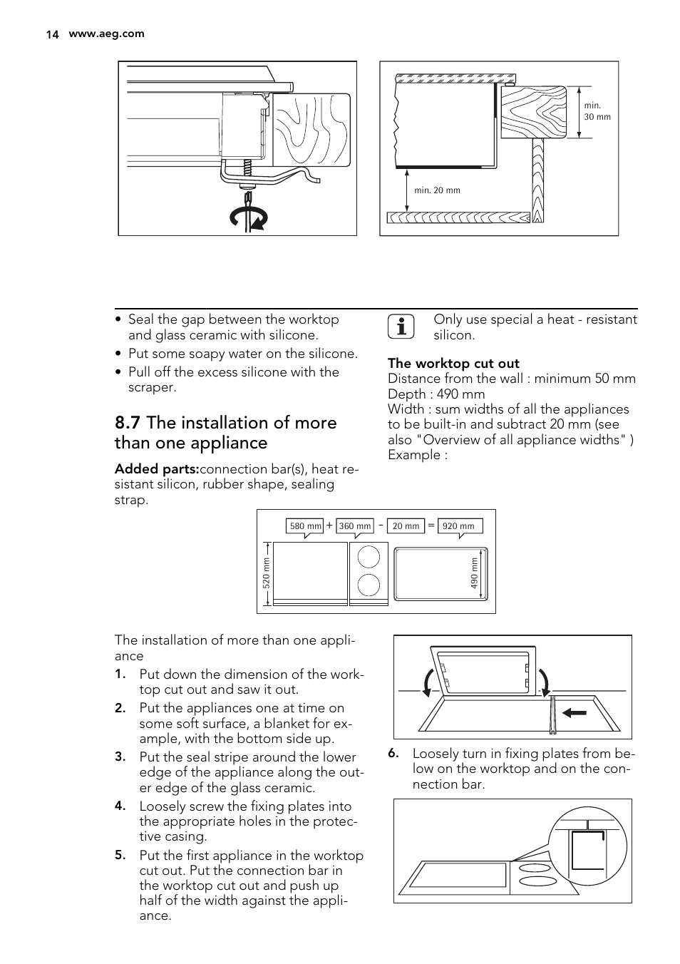 7 the installation of more than one appliance | AEG HC452600EB User Manual | Page 14 / 20