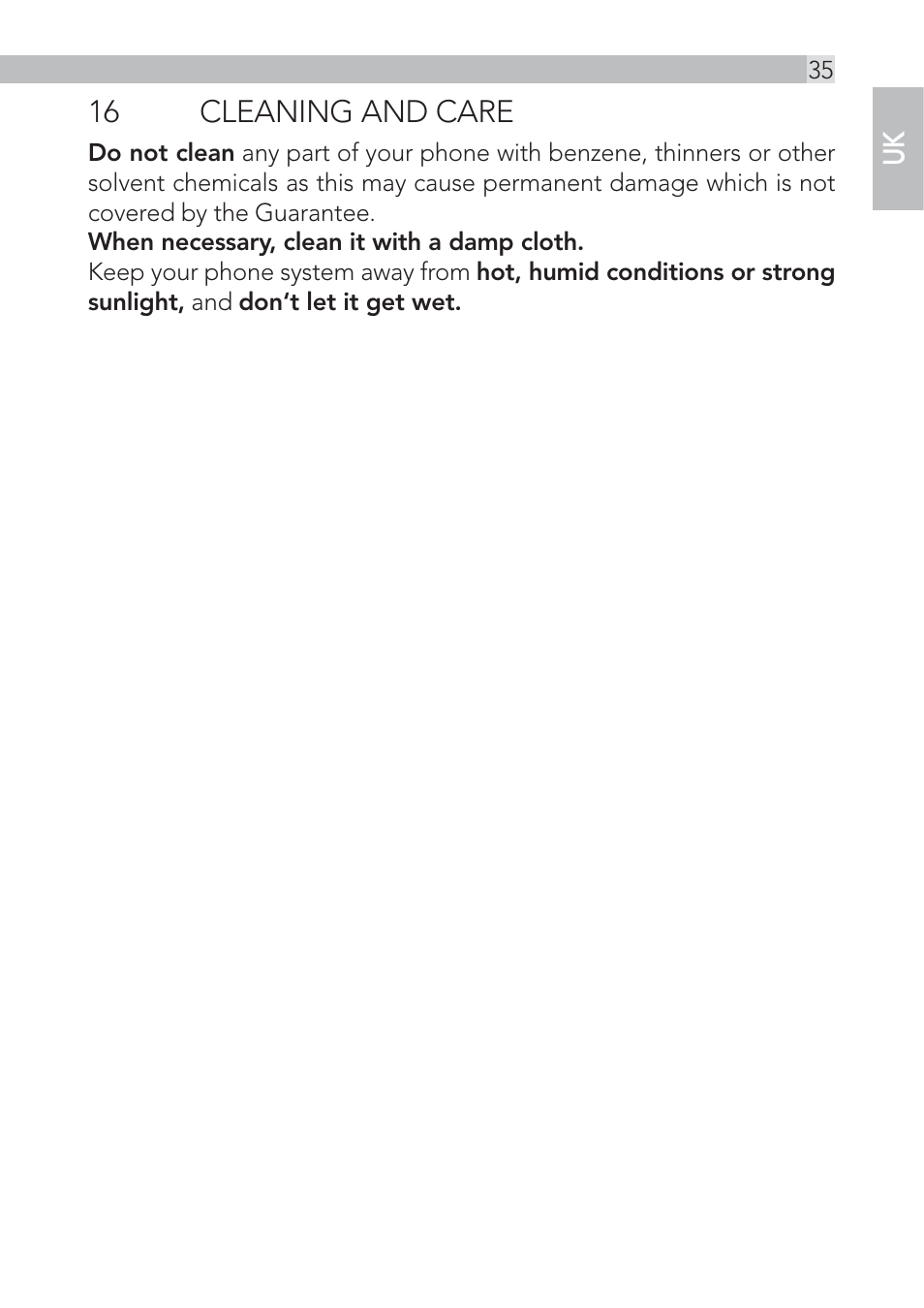 16 cleaning and care | AEG Voxtel D220bt User Manual | Page 35 / 36