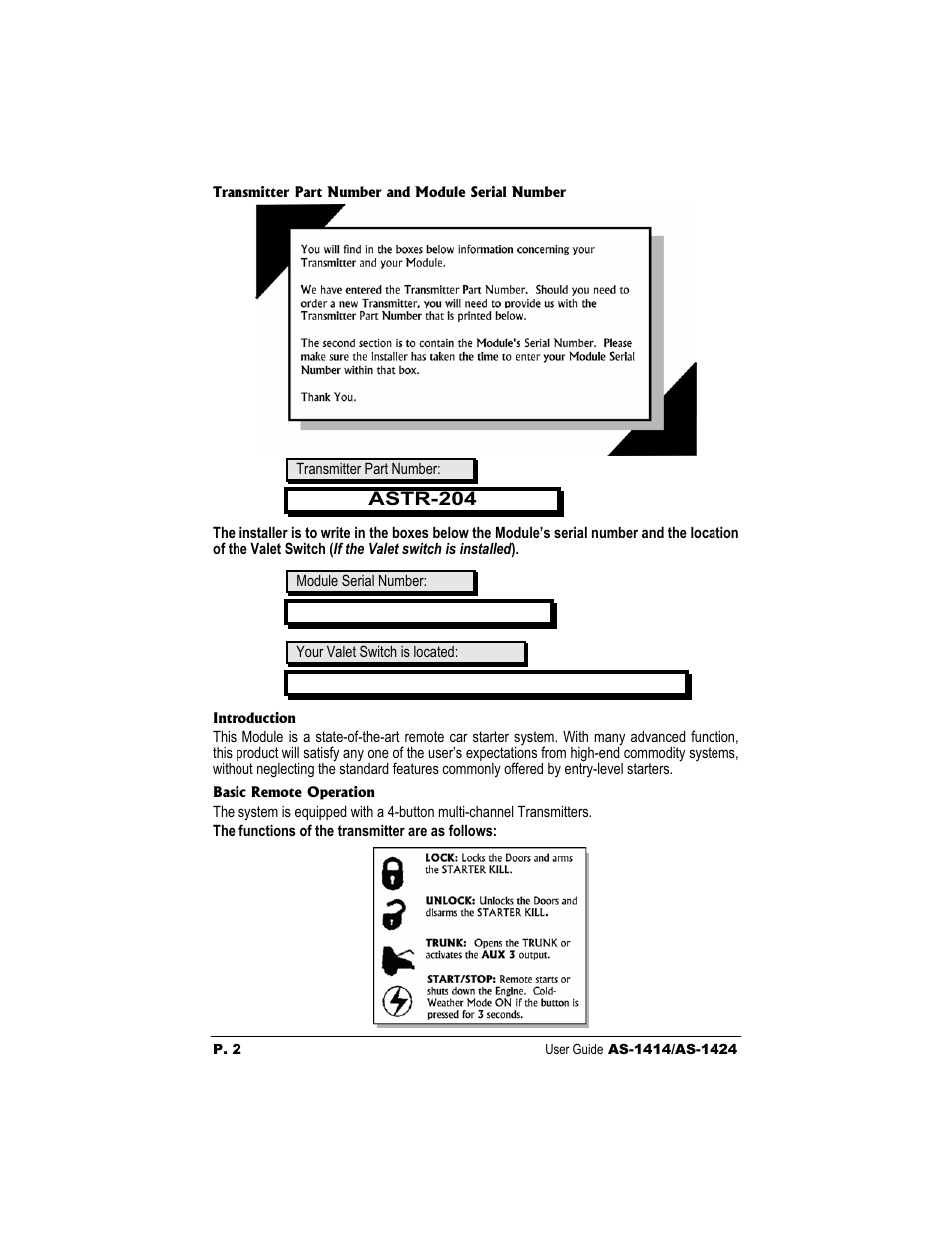 Autostart AS-1424 User Manual | Page 2 / 6