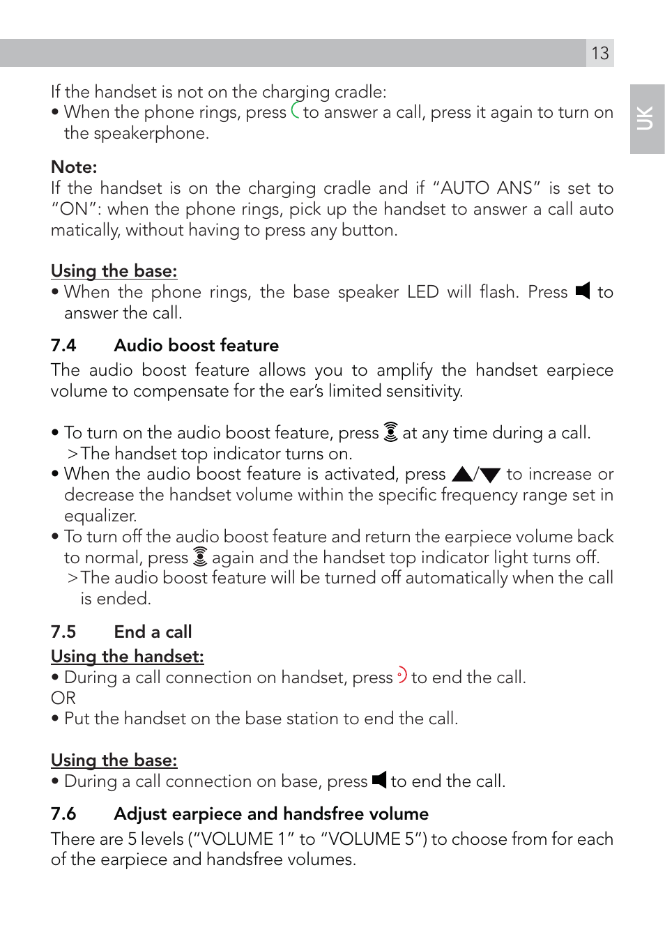 AEG Voxtel S120 User Manual | Page 13 / 42