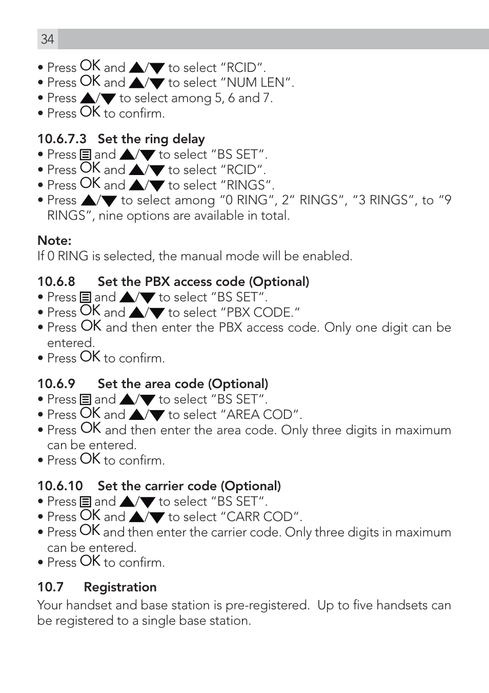 AEG Voxtel S120 User Manual | Page 34 / 42