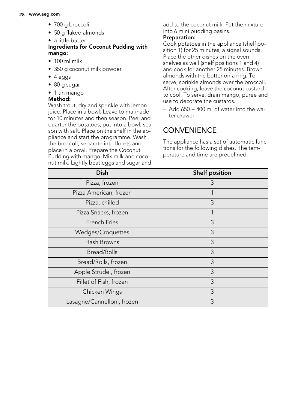 Convenience | AEG BS7304021M User Manual | Page 28 / 32