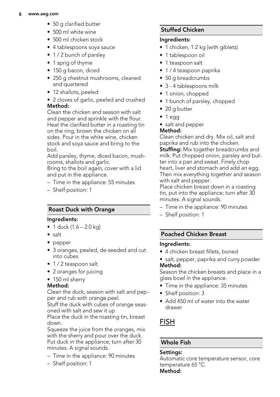 Fish | AEG BS7304021M User Manual | Page 8 / 32