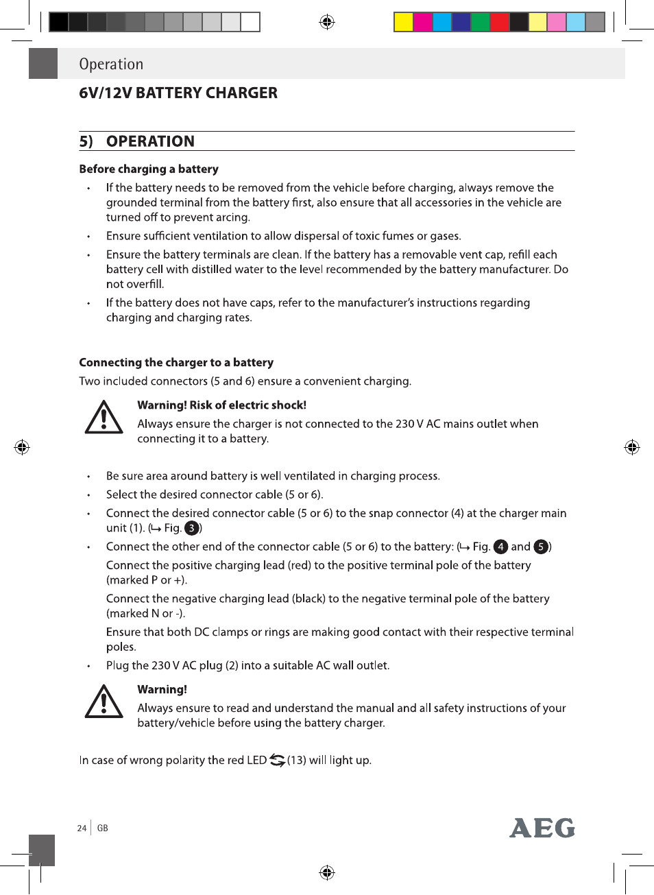 Operation | AEG Charging Unit LP Plus User Manual | Page 23 / 87