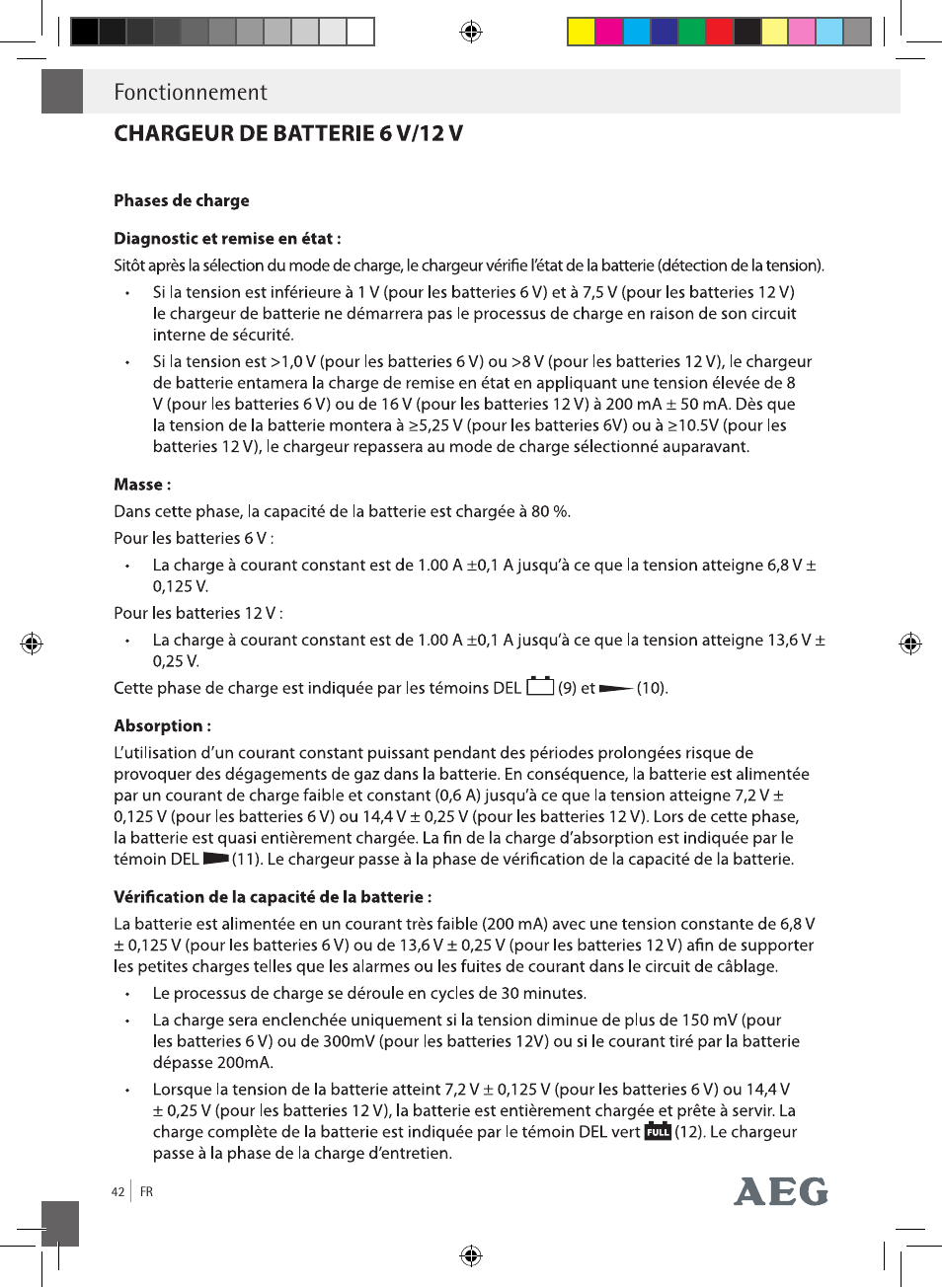Fonctionnement | AEG Charging Unit LP Plus User Manual | Page 41 / 87