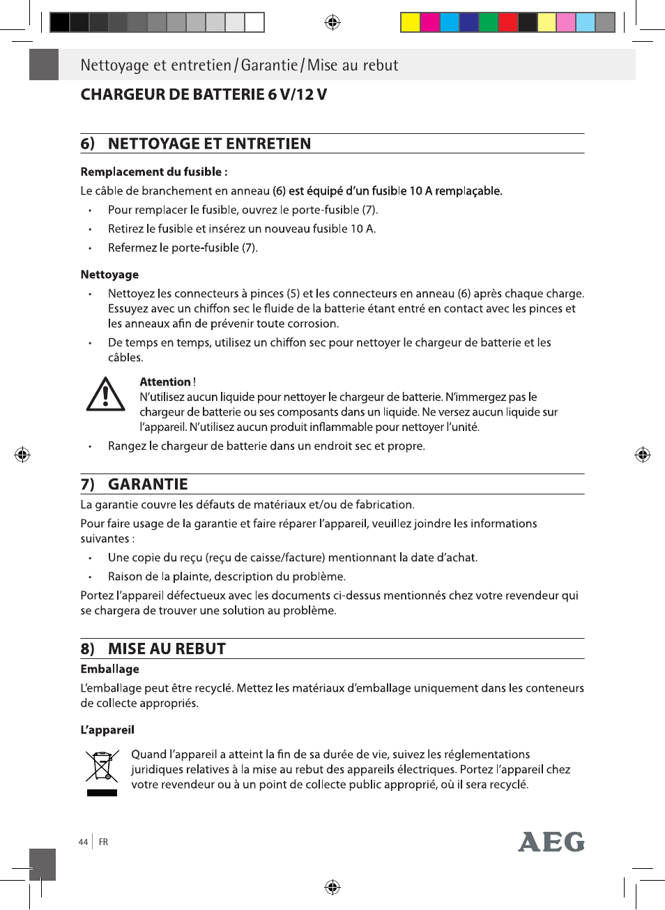 AEG Charging Unit LP Plus User Manual | Page 43 / 87