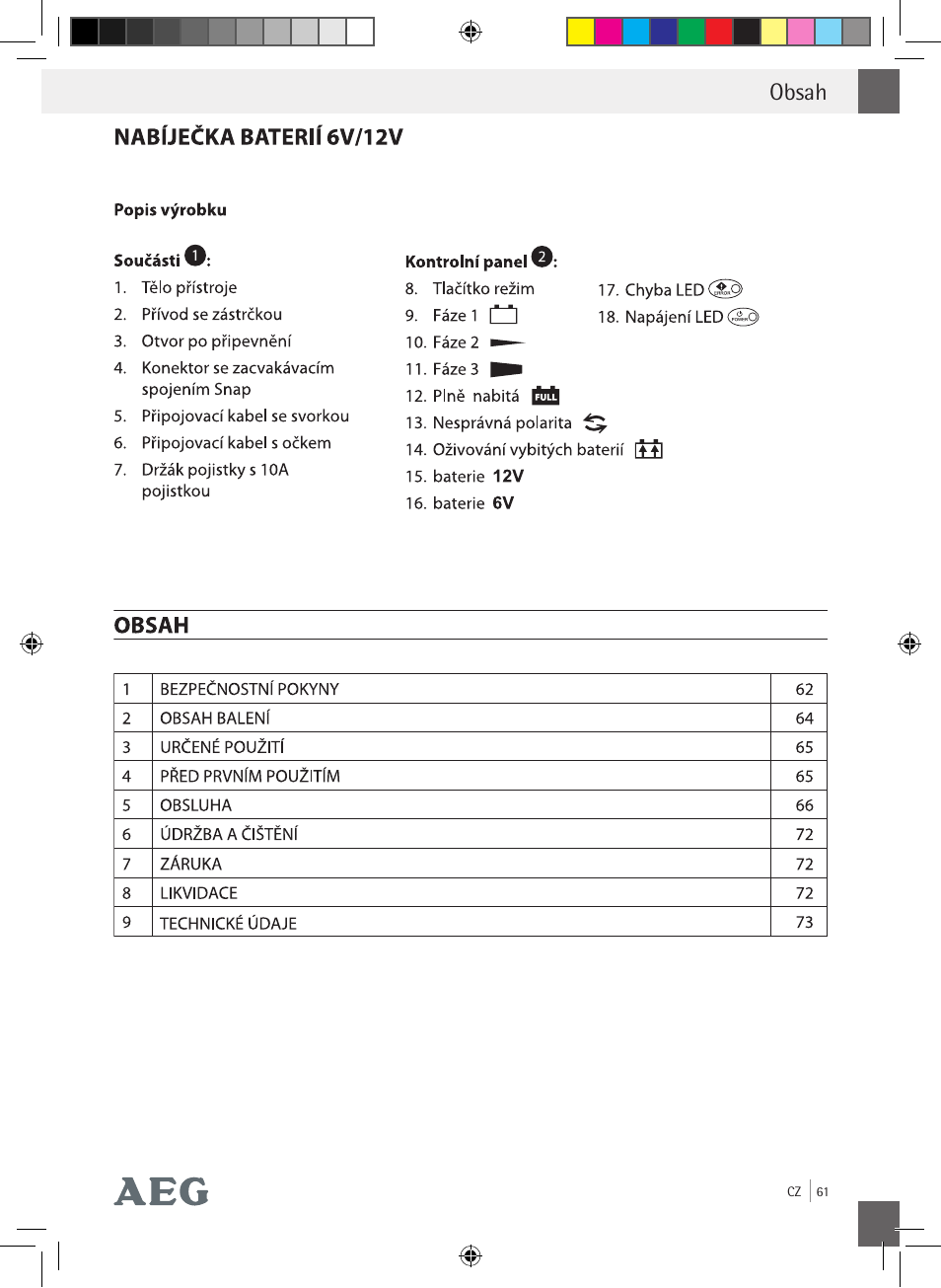 AEG Charging Unit LP Plus User Manual | Page 60 / 87