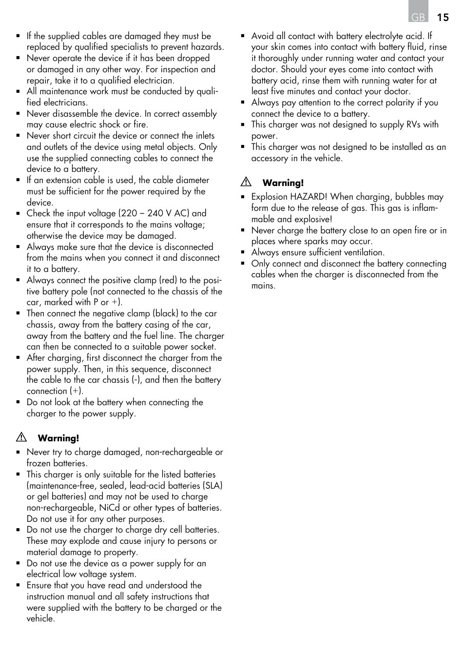 AEG Micro-Processor Charging Unit LP 3.8 User Manual | Page 15 / 64