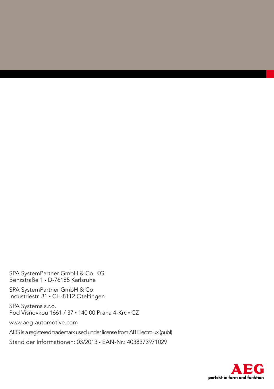 AEG Micro-Processor Charging Unit LP 3.8 User Manual | Page 64 / 64