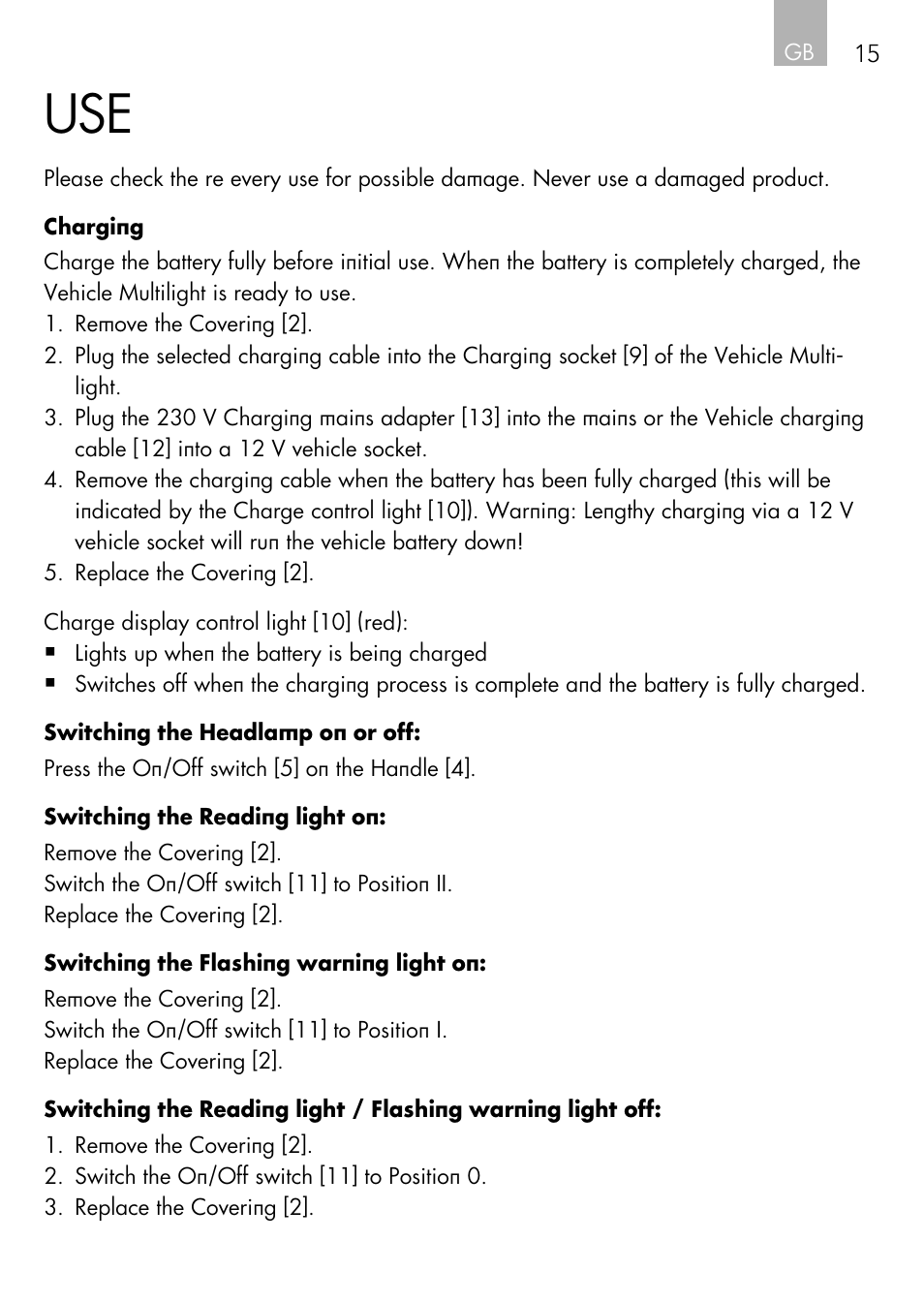 AEG Vehicle Multilight KL3 User Manual | Page 15 / 50