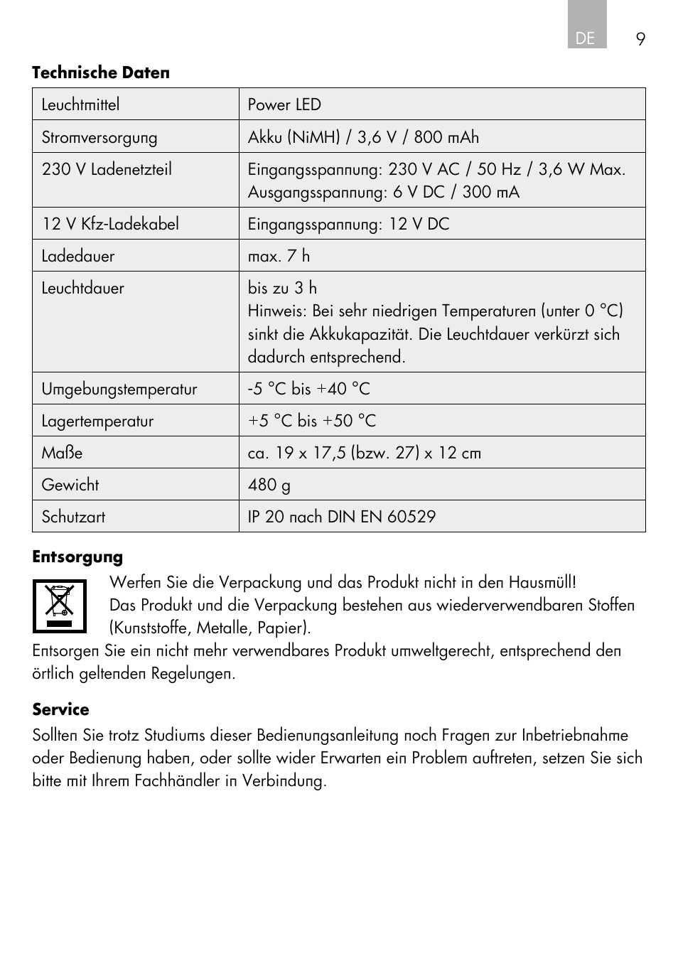 AEG Vehicle Multilight KL3 User Manual | Page 9 / 50