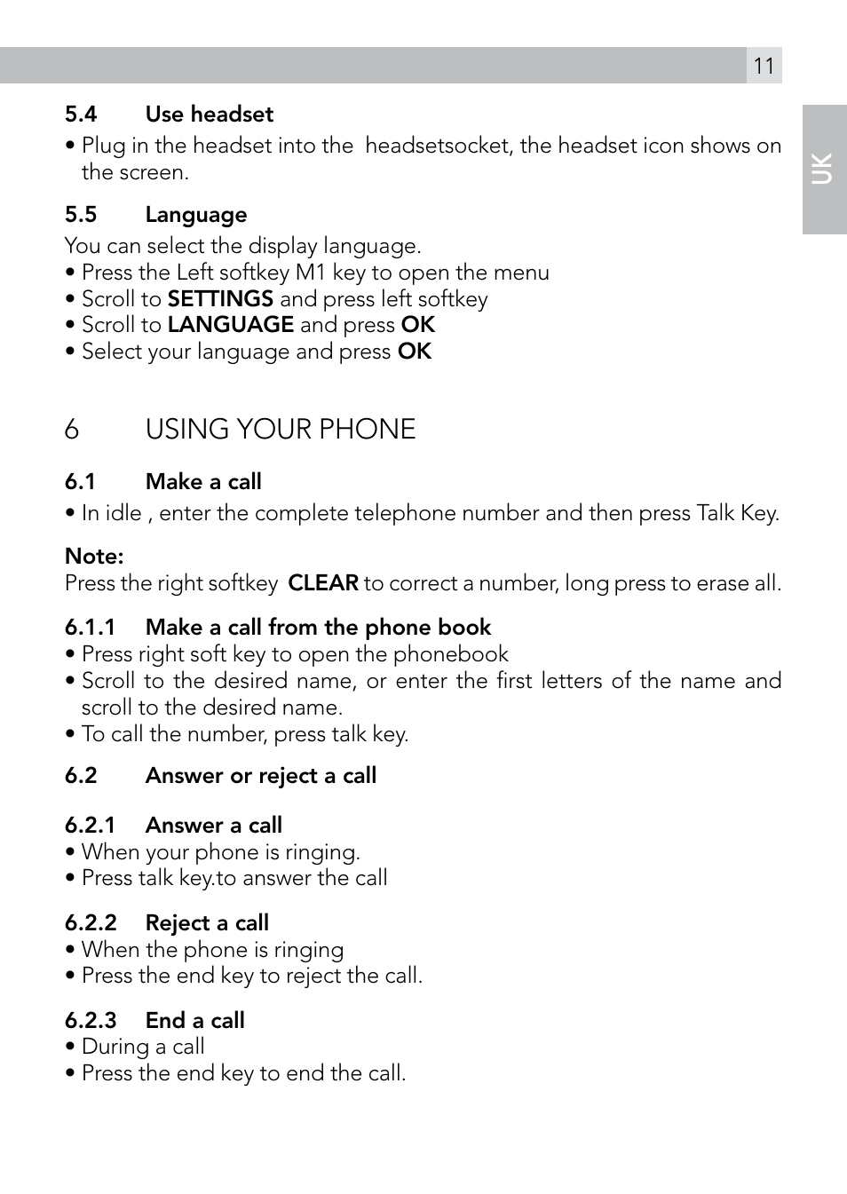 6using your phone | AEG Voxtel M410 User Manual | Page 11 / 32