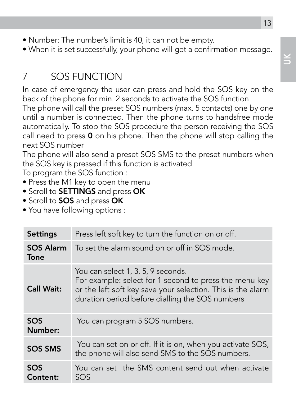 7sos function | AEG Voxtel M410 User Manual | Page 13 / 32