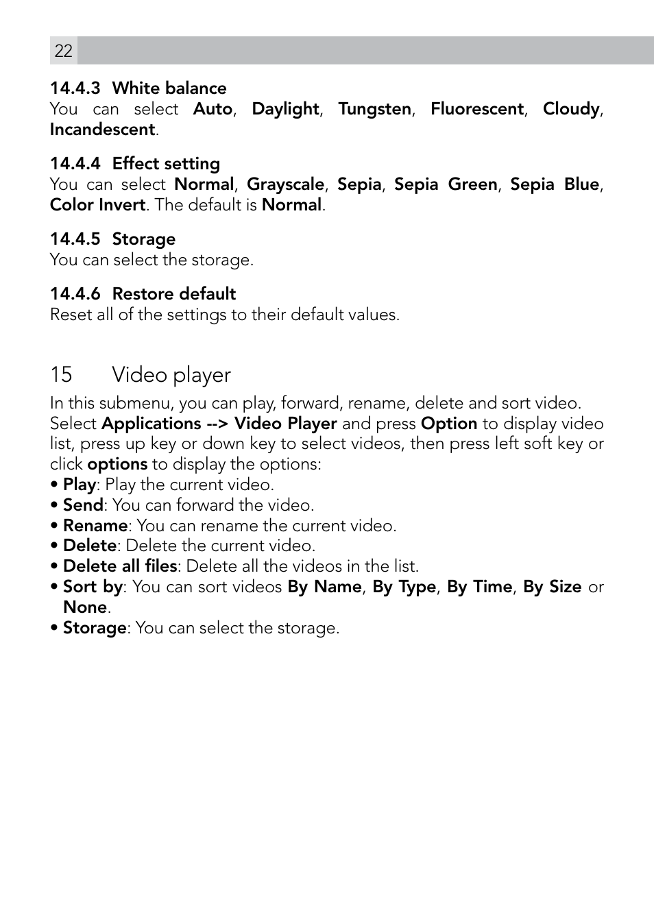 15 video player | AEG Voxtel M410 User Manual | Page 22 / 32