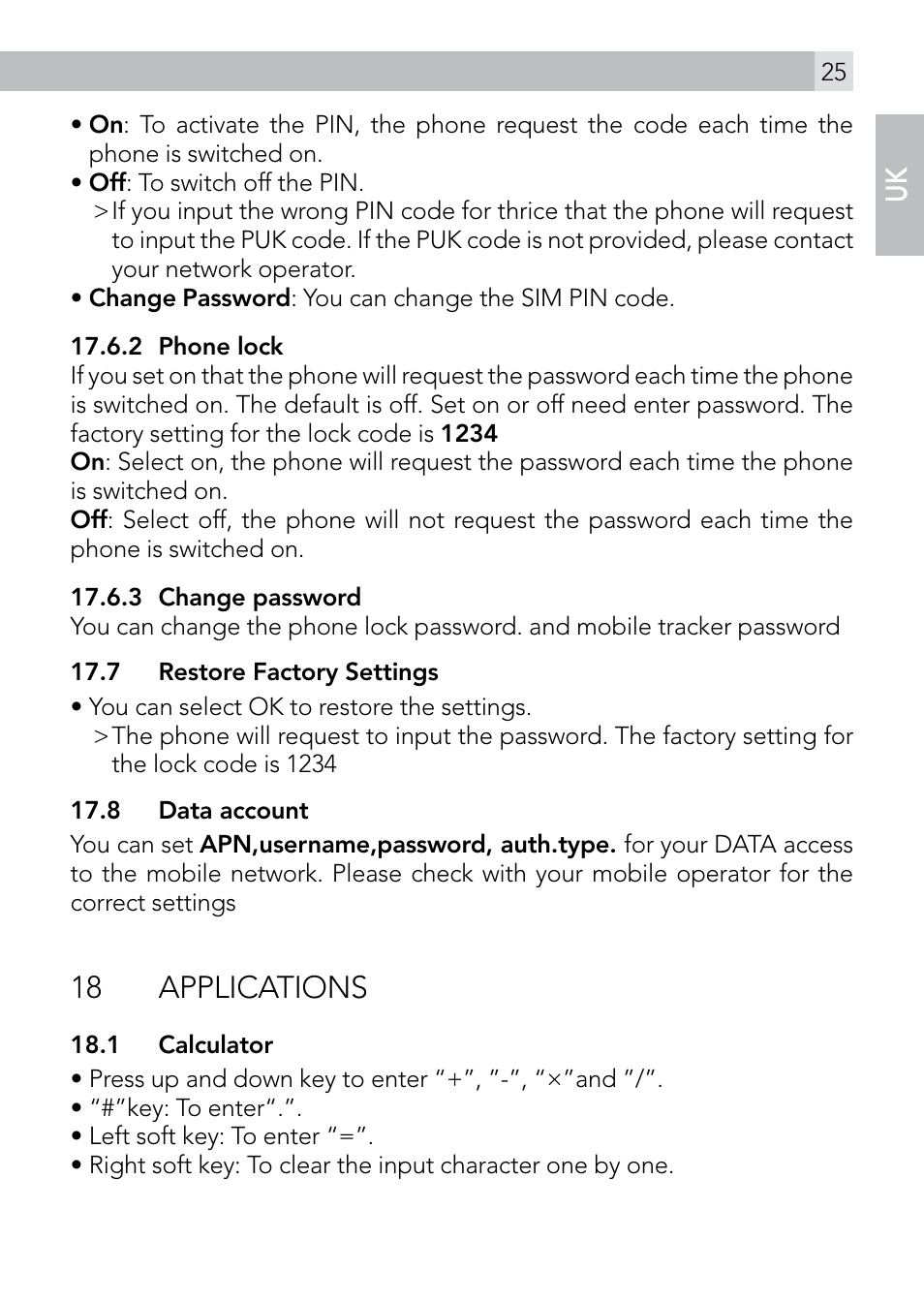 18 applications | AEG Voxtel M410 User Manual | Page 25 / 32