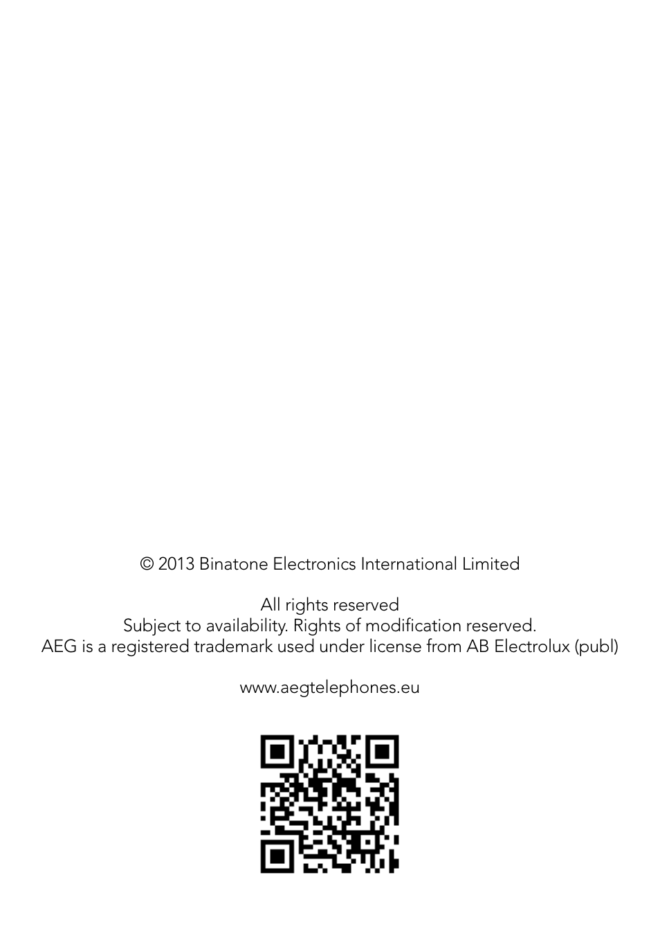 AEG Voxtel M410 User Manual | Page 32 / 32