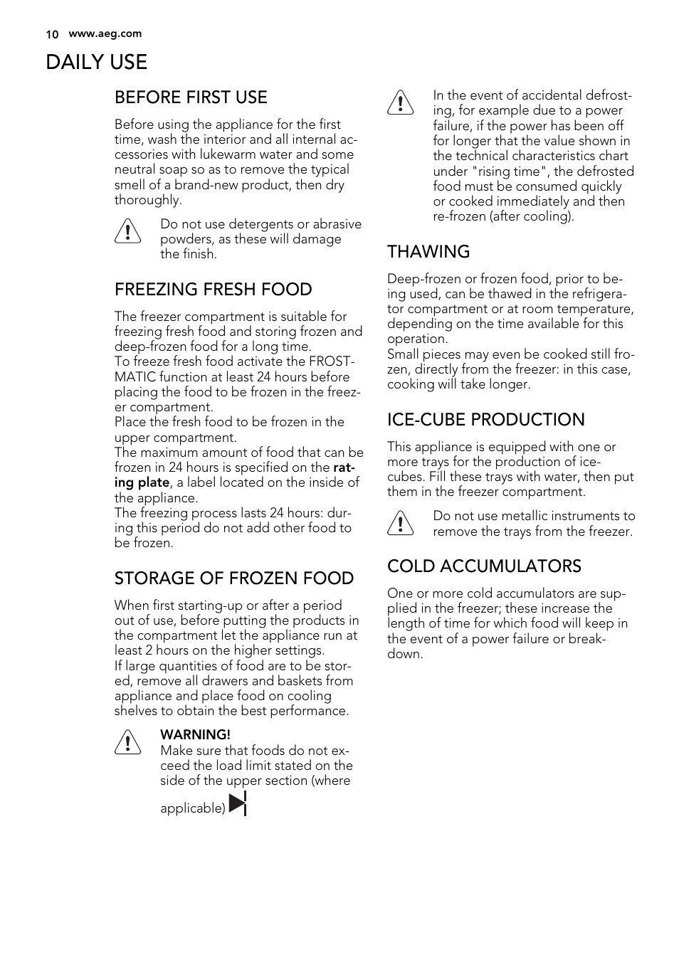 Daily use | AEG SCN71800S0 User Manual | Page 10 / 28