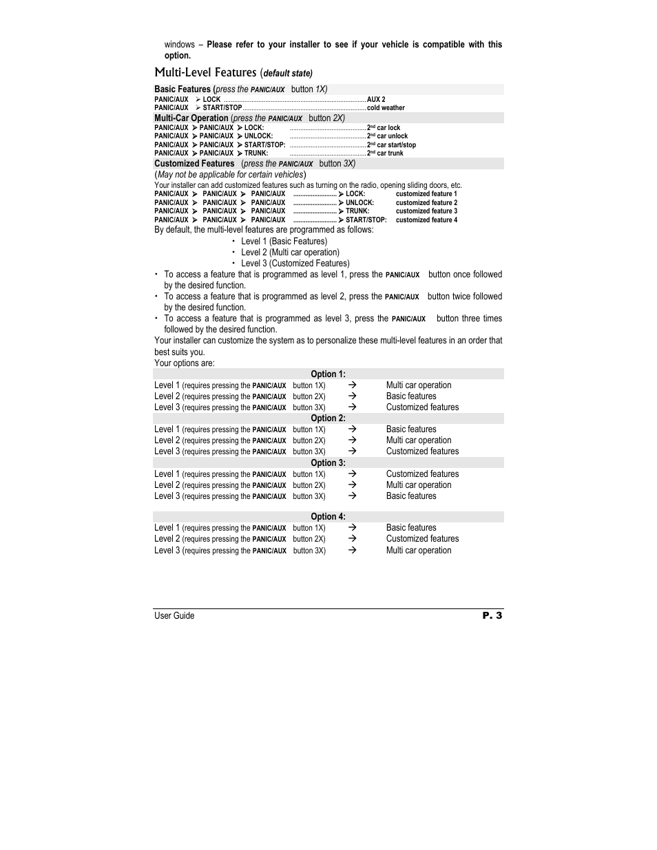 Multi-level features | Autostart AS-1727 User Manual | Page 3 / 10