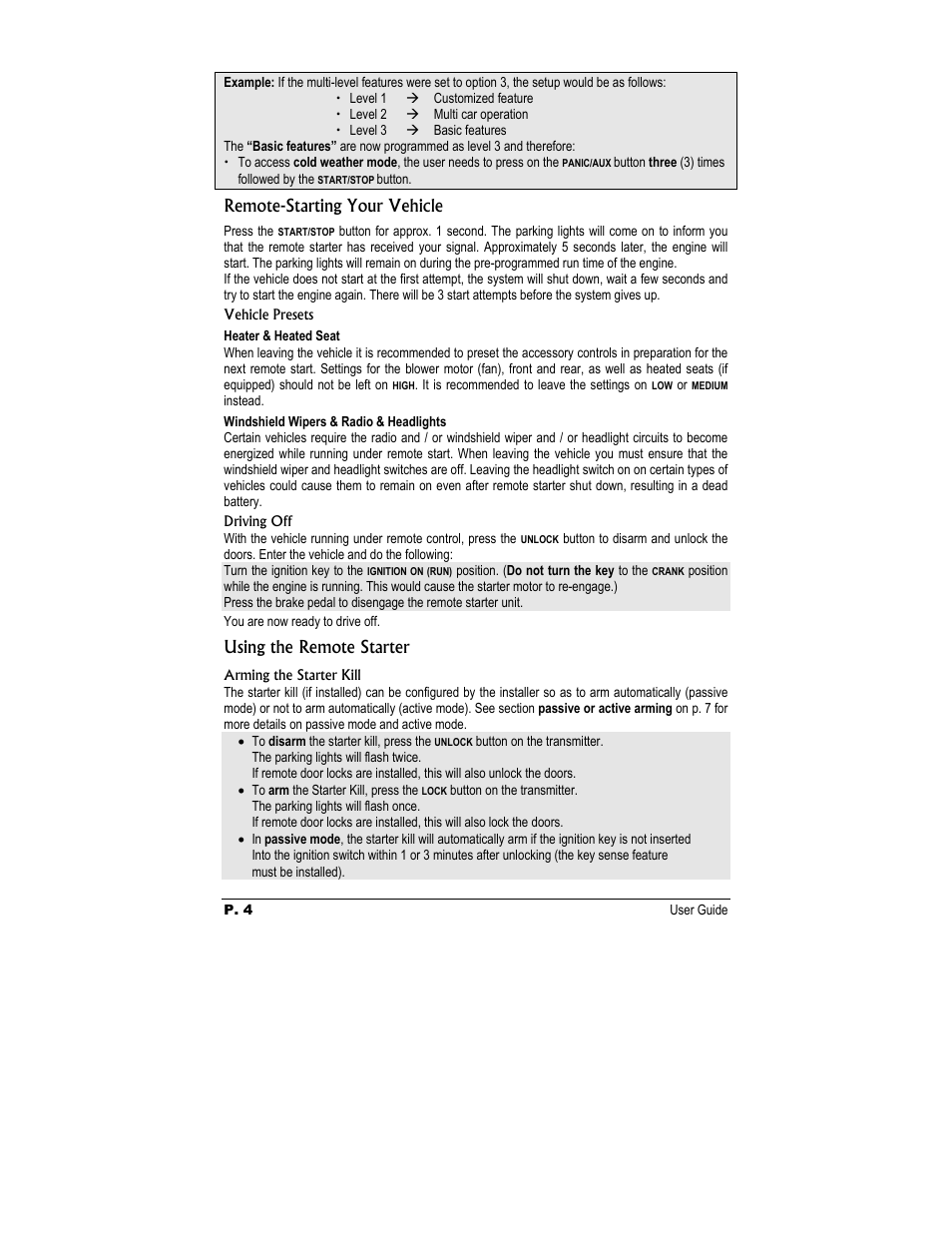 Remote-starting your vehicle, Using the remote starter | Autostart AS-1727 User Manual | Page 4 / 10