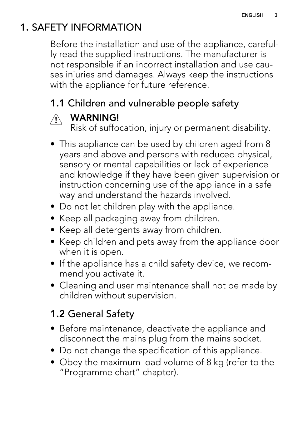 AEG L87695WD User Manual | Page 3 / 40