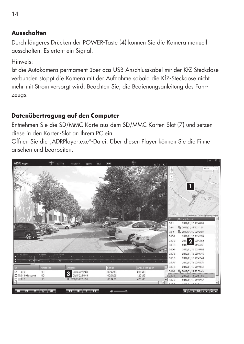 AEG GPS Cockpit-Camera GF 30 User Manual | Page 14 / 100