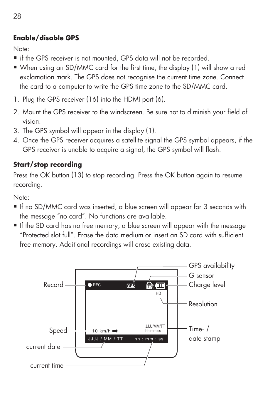 AEG GPS Cockpit-Camera GF 30 User Manual | Page 28 / 100