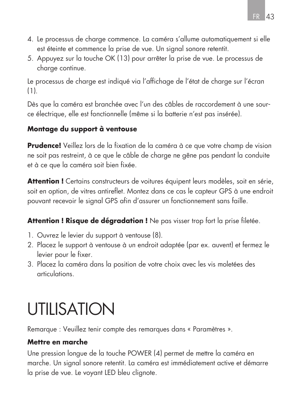 Utilisation | AEG GPS Cockpit-Camera GF 30 User Manual | Page 43 / 100