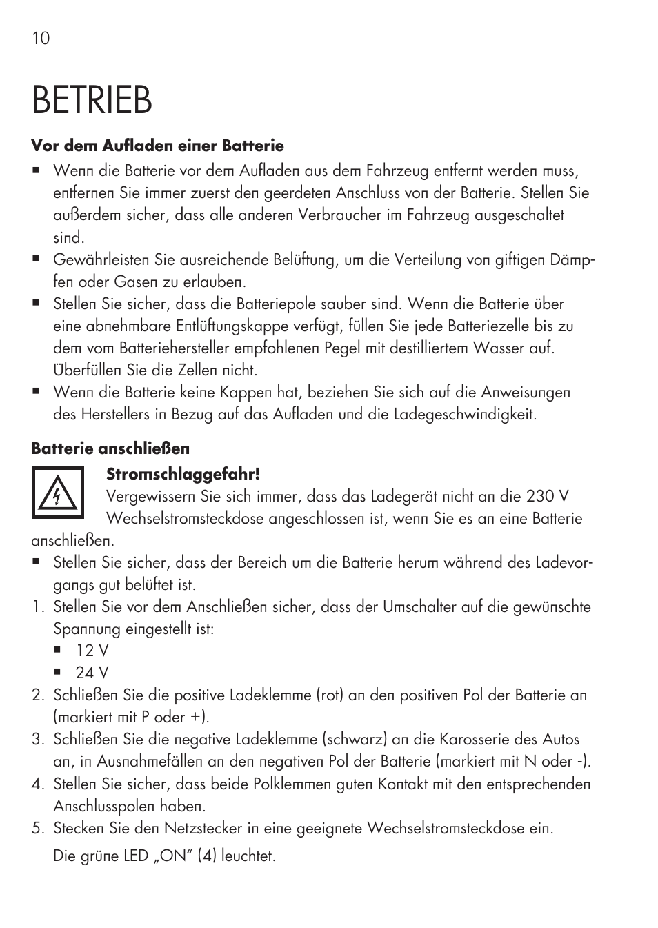 Betrieb | AEG Workshop charger WM 18 User Manual | Page 10 / 86