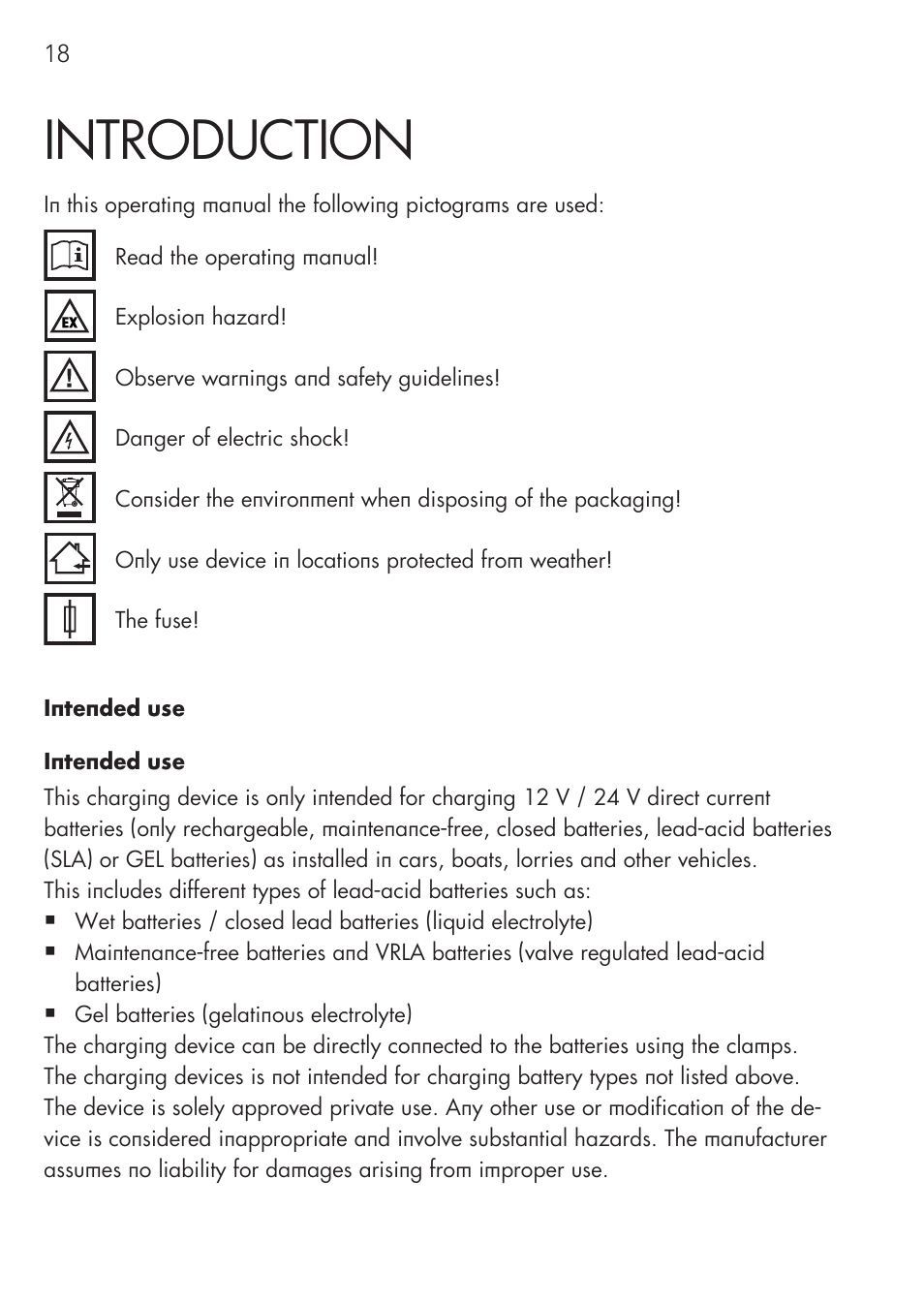 Introduction | AEG Workshop charger WM 18 User Manual | Page 18 / 86