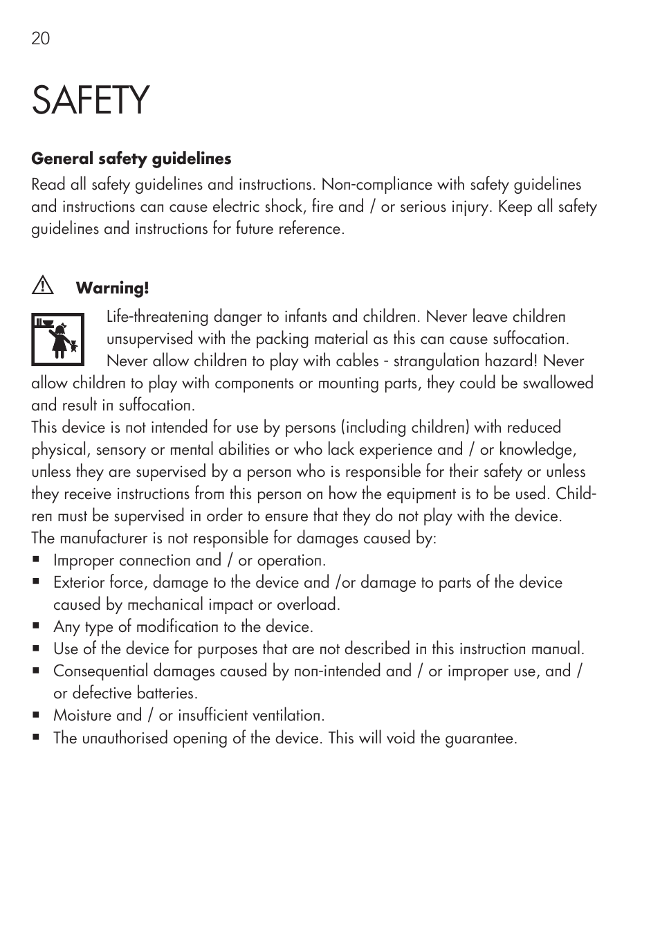 Safety | AEG Workshop charger WM 18 User Manual | Page 20 / 86